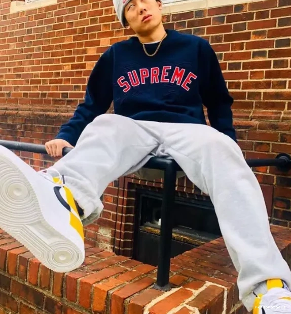 Grey Logo Hoodie Kanji Round Blue S 20SS XL White Embroidered Neck Black Crewneck Royal L Highest M 0609